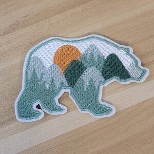 Mountain Sunrise Bear Iron-on Patch